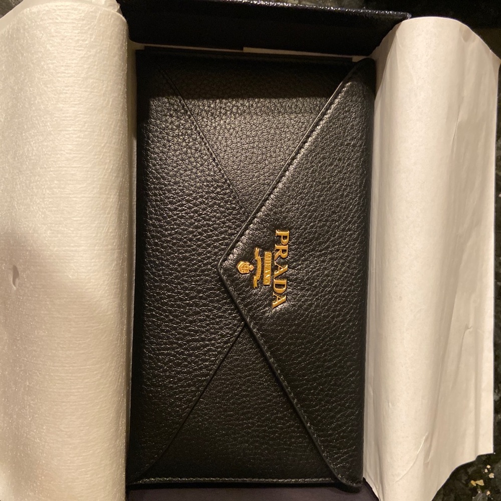 Prada vitello grain envelope